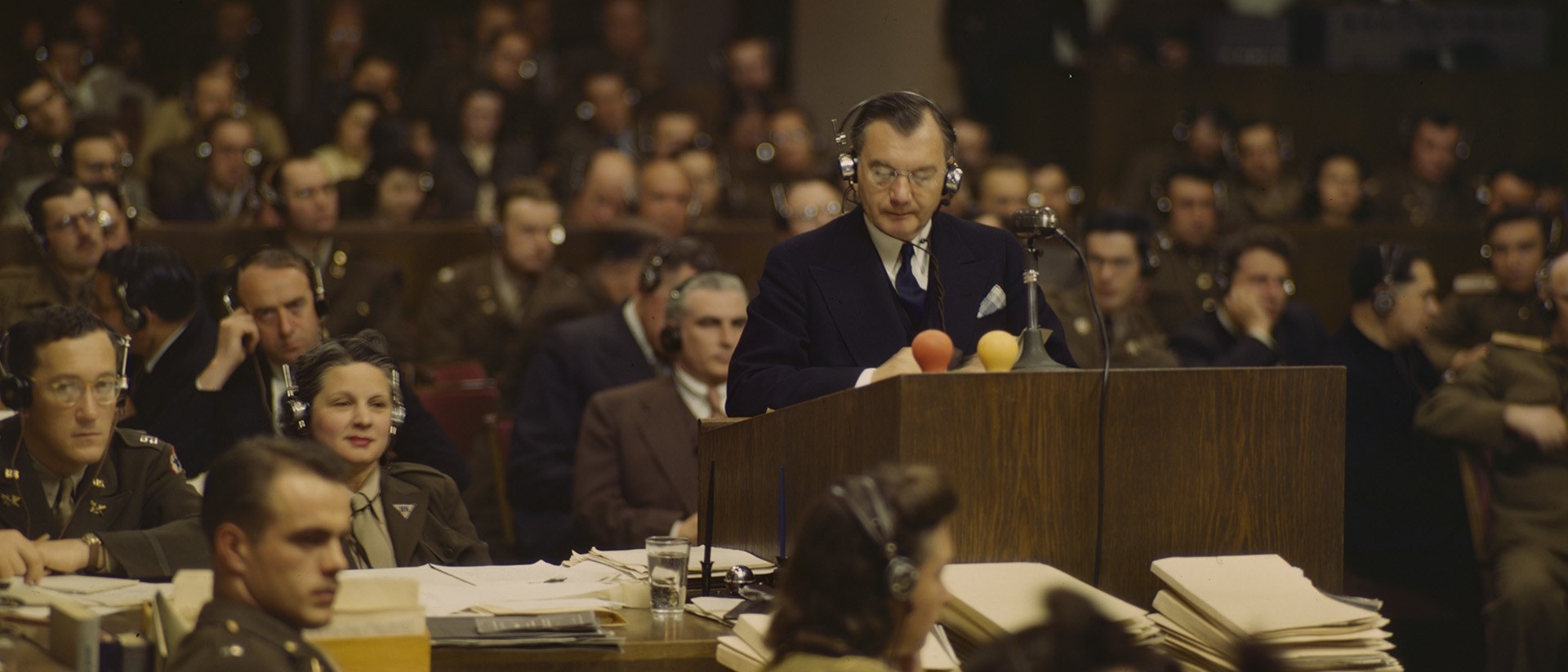 Photographie · Robert H. Jackson, discours d'ouverture · 21 novembre 1945 · NARA